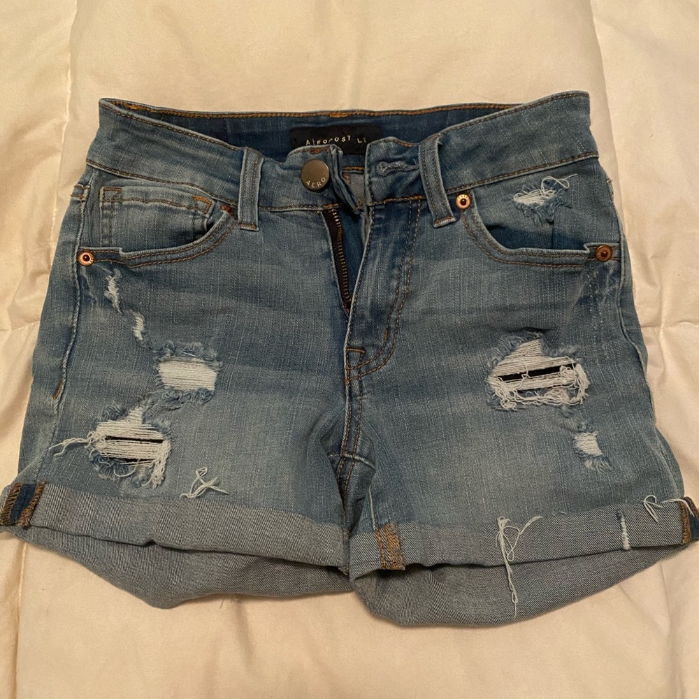 High waisted jean shorts